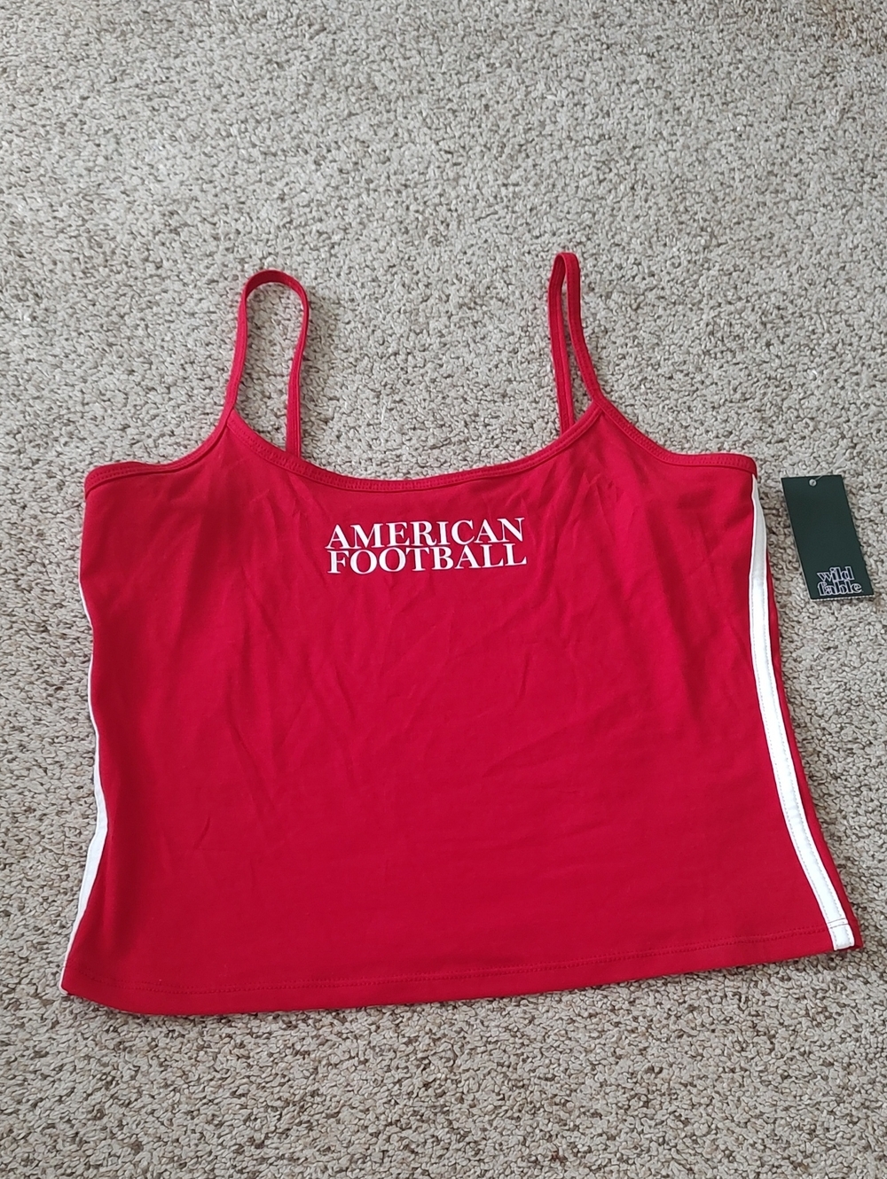 Women's wild fable Red Spaghetti Strap Tank with 'American Football' Print